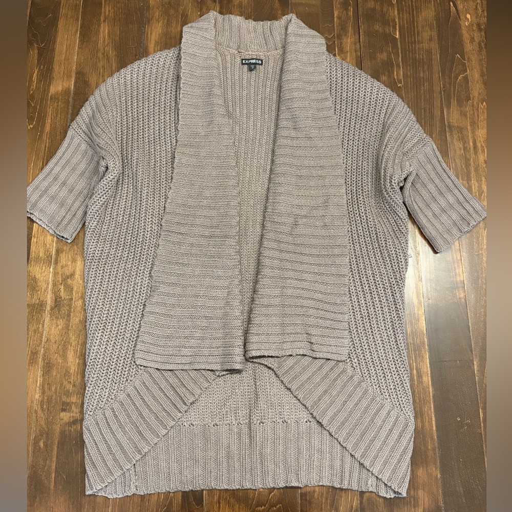 Express Brown Open-Front Cardigan